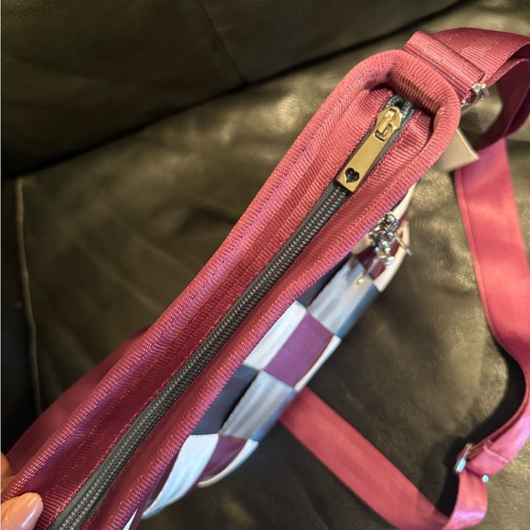 Harveys holiday purple and blue ice skating  Crossbody Bag - Picture 5 of 11